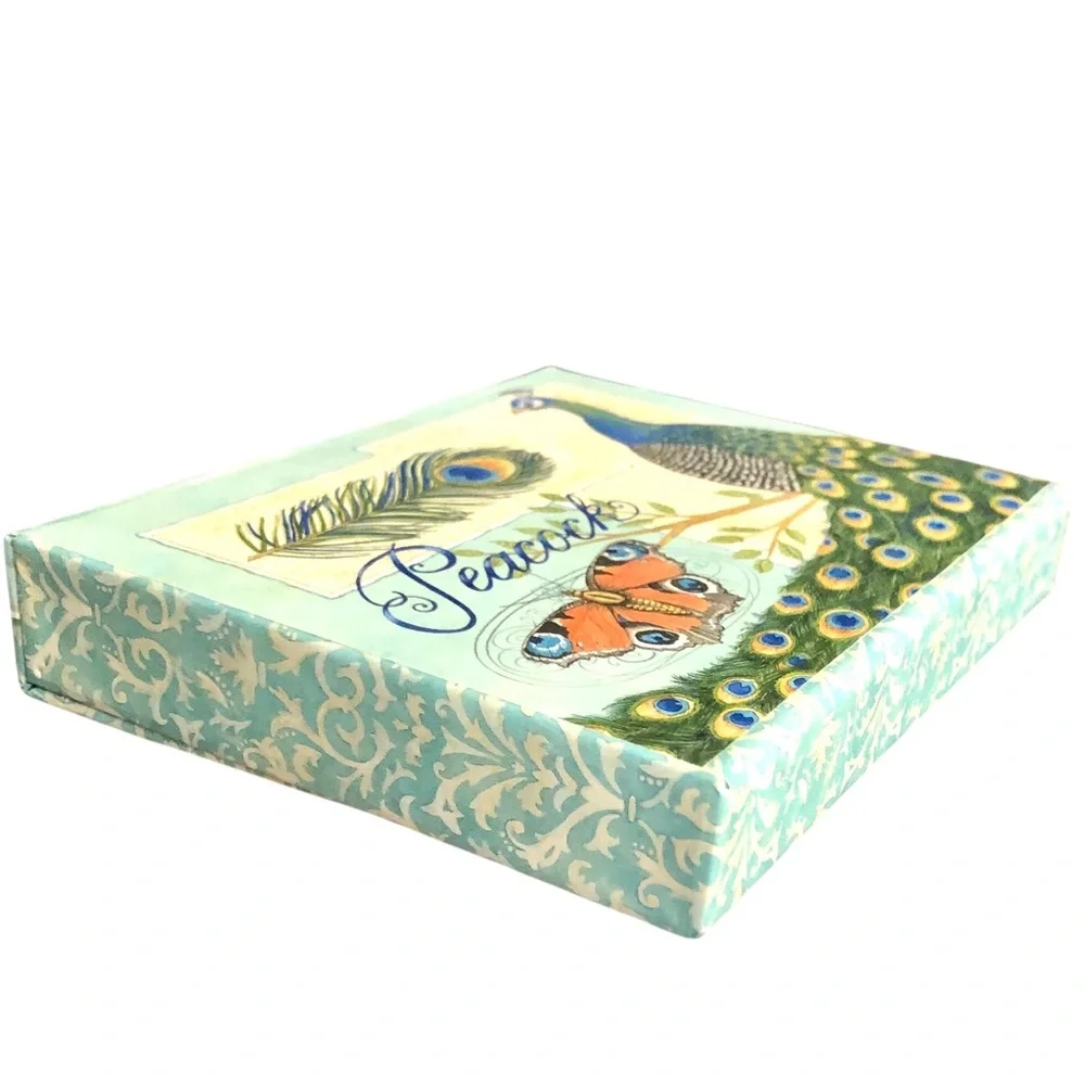 Legacy Peacock Blank Note Cards in Keepsake Portfolio Box, 13 ct